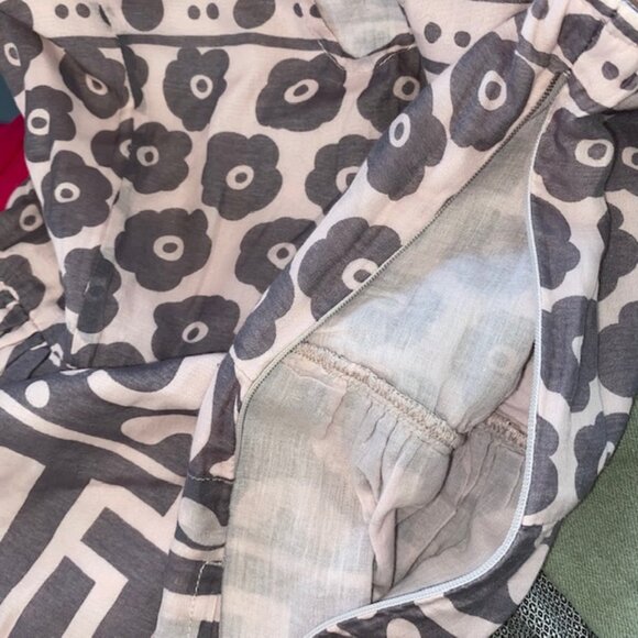 April May Silk Cotton Dress-Size Small, Unique Print,Keyhole Back, Ruffle,Pocket - Picture 8 of 8